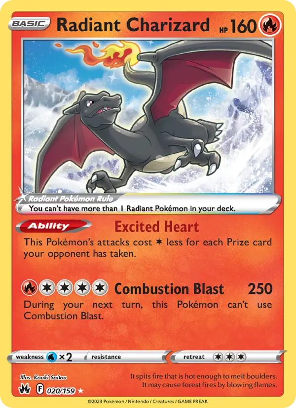 Radiant Charizard — Crown Zenith card #020