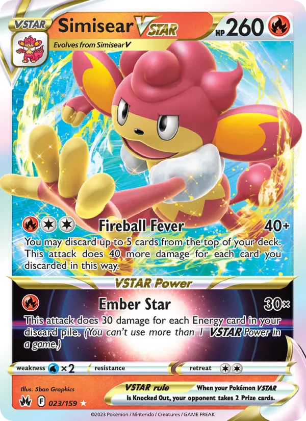 Simisear VSTAR — Crown Zenith card #023