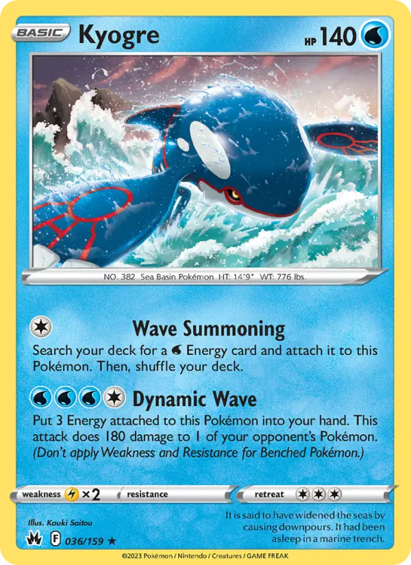 Kyogre — Crown Zenith card #036