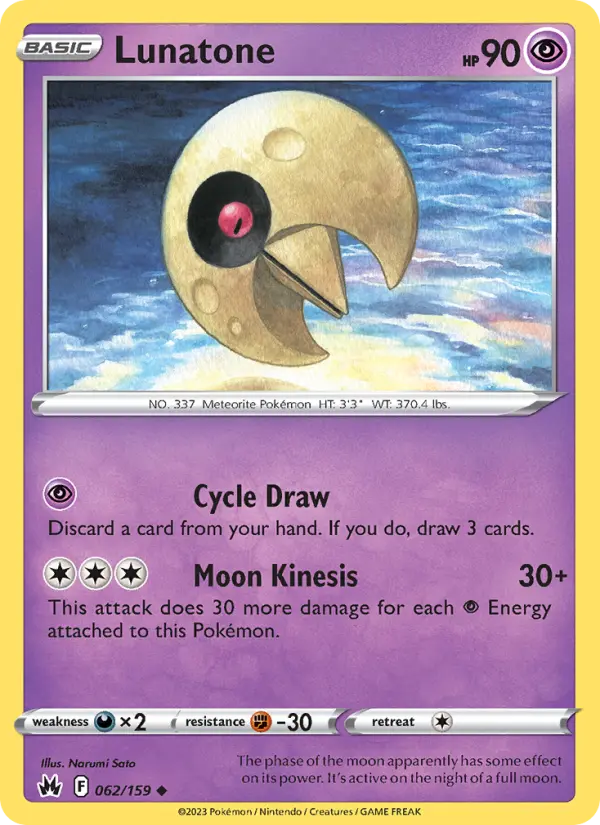 Lunatone — Crown Zenith card #062