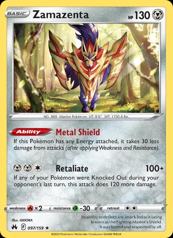 Zamazenta — Crown Zenith card #097