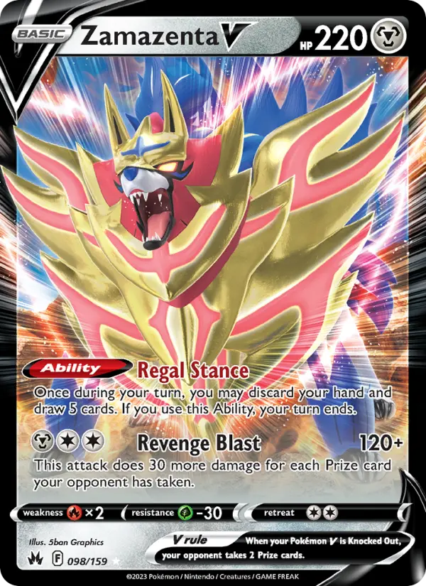 Zamazenta V — Crown Zenith card #098