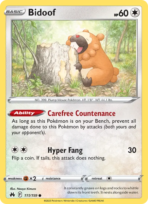 Bidoof — Crown Zenith card #111