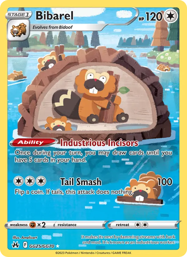 Bibarel — Crown Zenith card #GG25