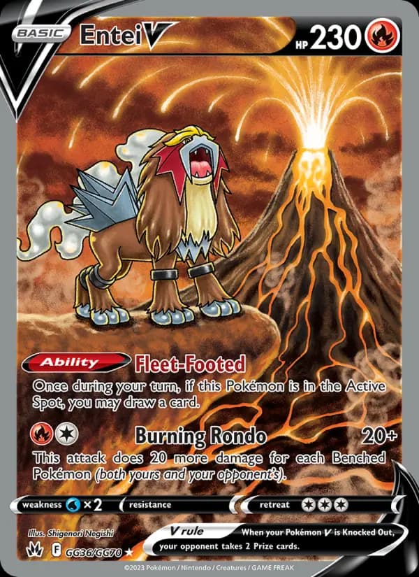 Entei V — Crown Zenith card #GG36