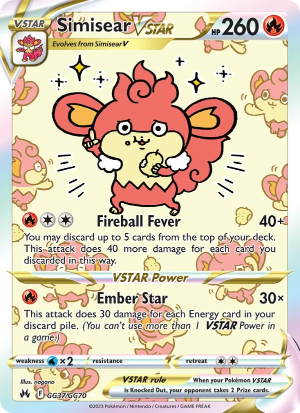 Simisear VSTAR — Crown Zenith card #GG37
