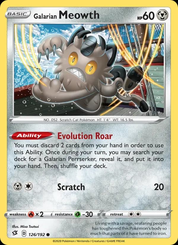 Galarian Meowth — Rebel Clash card #126