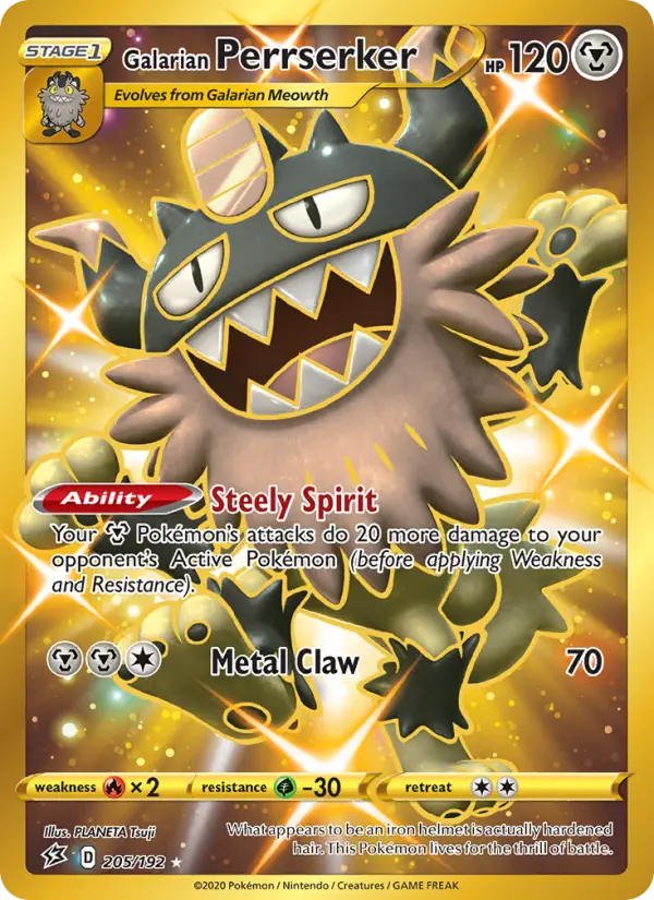 Galarian Perrserker — Rebel Clash card #205