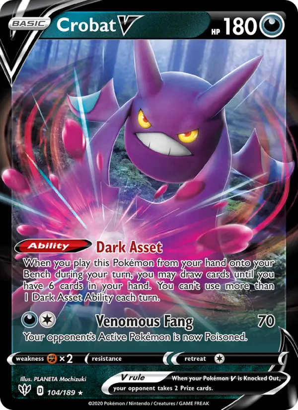 Crobat V — Darkness Ablaze card #104