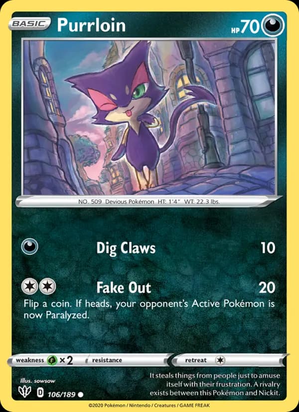 Purrloin — Darkness Ablaze card #106
