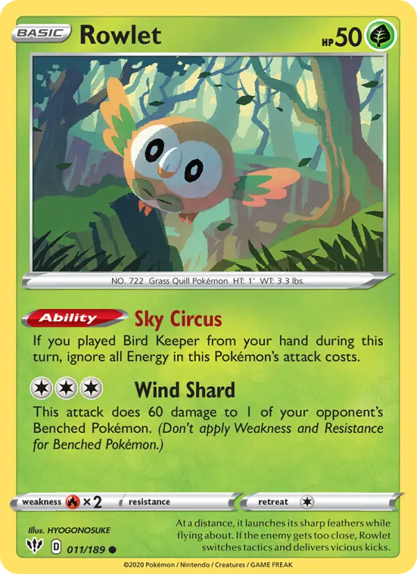 Rowlet — Darkness Ablaze card #11