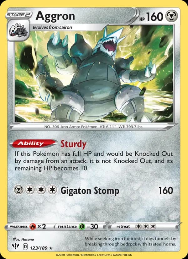 Aggron — Darkness Ablaze card #123