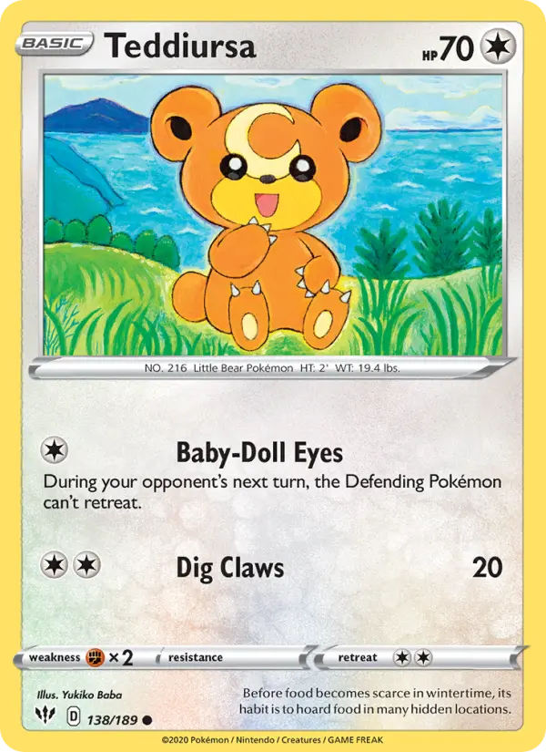 Teddiursa — Darkness Ablaze card #138