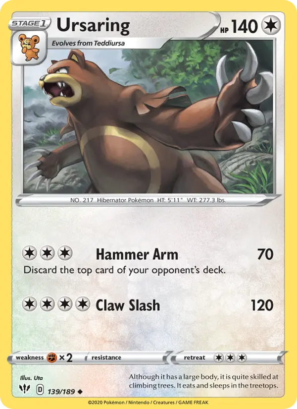 Ursaring — Darkness Ablaze card #139