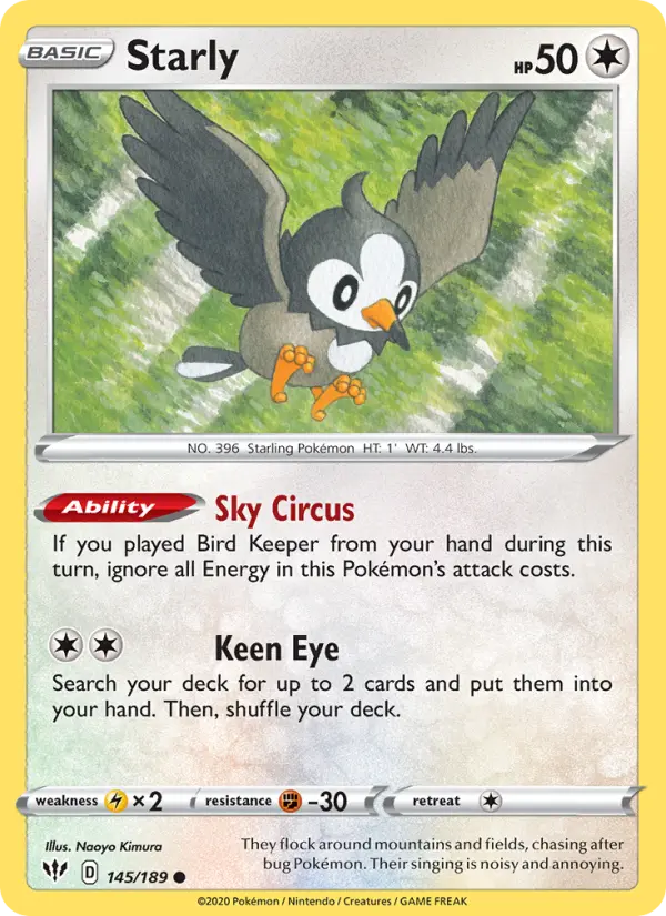 Starly — Darkness Ablaze card #145