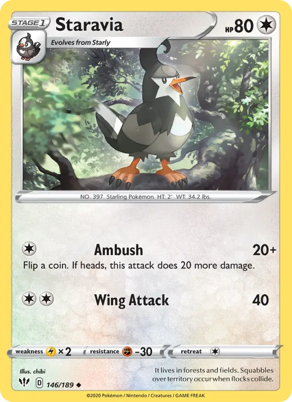 Staravia — Darkness Ablaze card #146