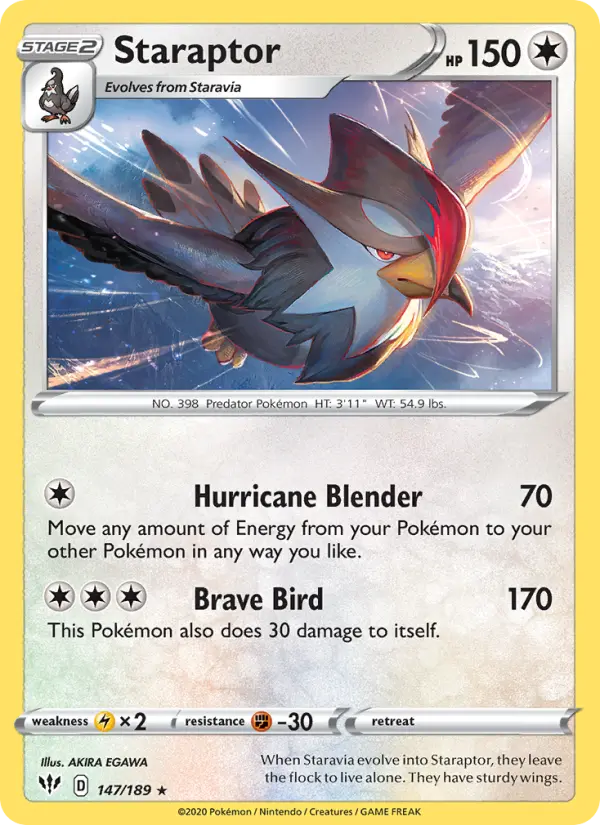 Staraptor — Darkness Ablaze card #147
