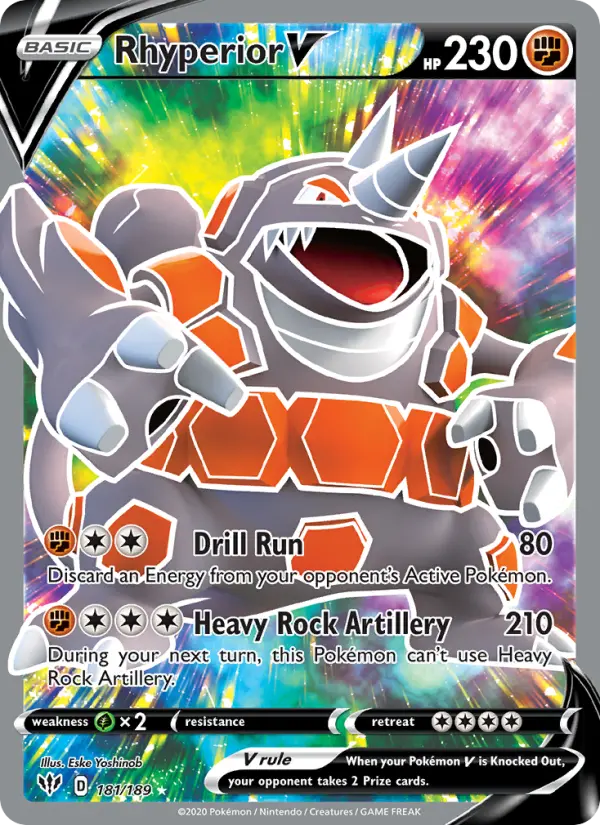 Rhyperior V — Darkness Ablaze card #181