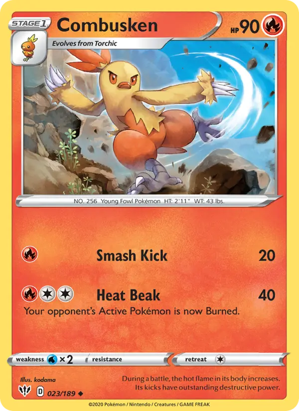 Combusken — Darkness Ablaze card #23