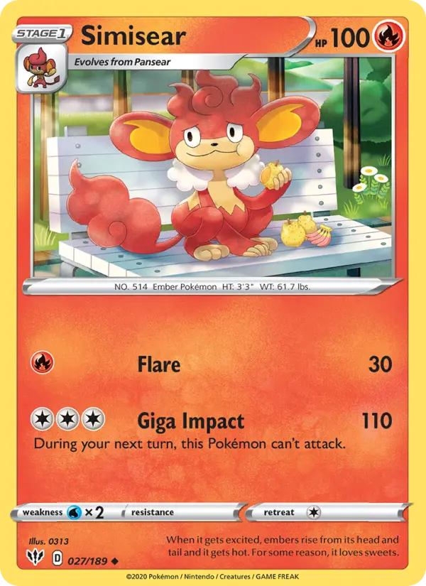 Simisear — Darkness Ablaze card #27