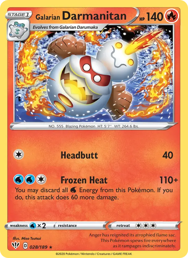Galarian Darmanitan — Darkness Ablaze card #28