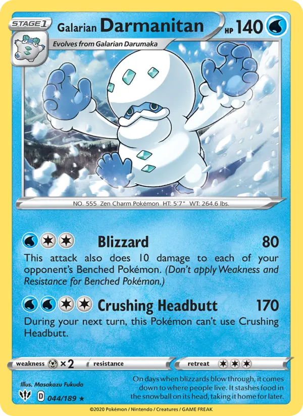 Galarian Darmanitan — Darkness Ablaze card #44