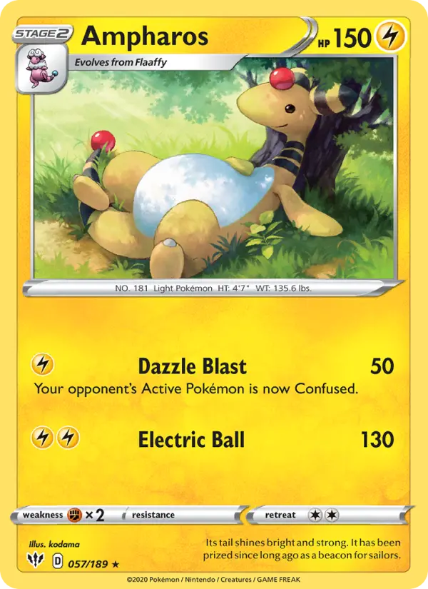 Ampharos — Darkness Ablaze card #57