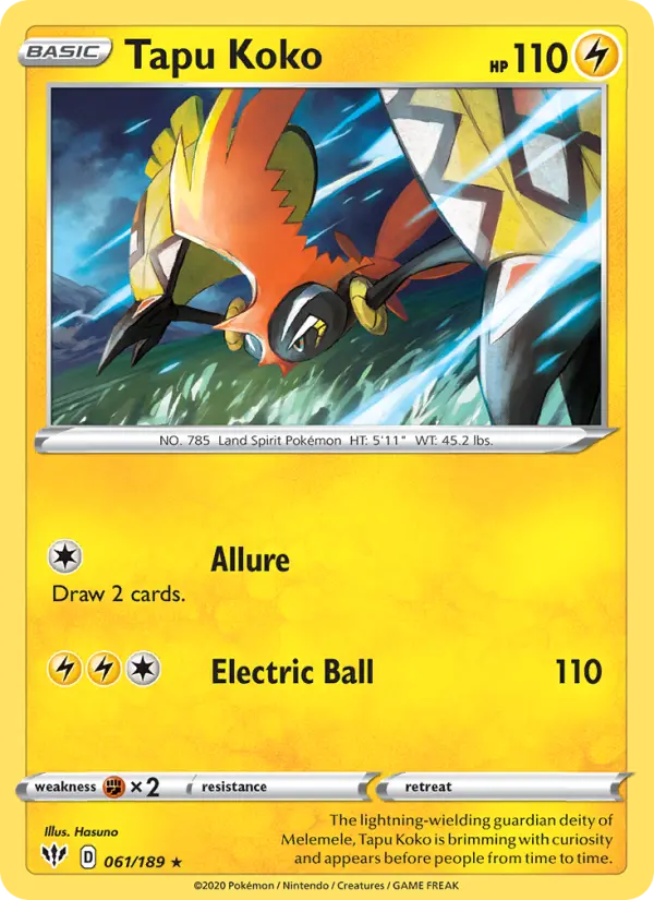 Tapu Koko — Darkness Ablaze card #61