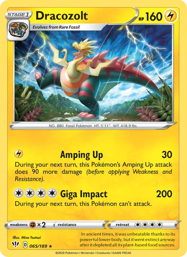 Dracozolt — Darkness Ablaze card #65