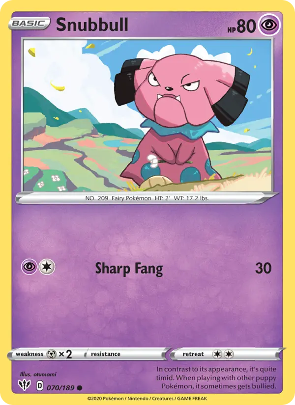 Snubbull — Darkness Ablaze card #70
