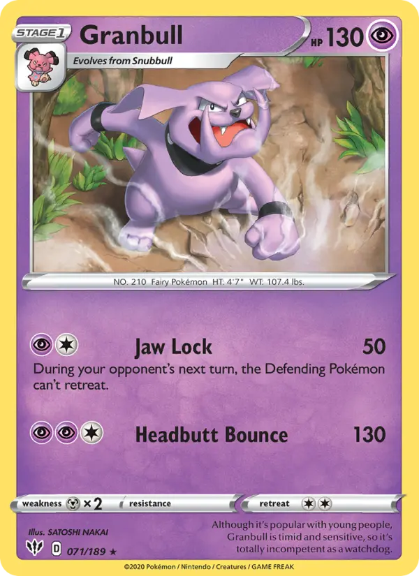 Granbull — Darkness Ablaze card #71