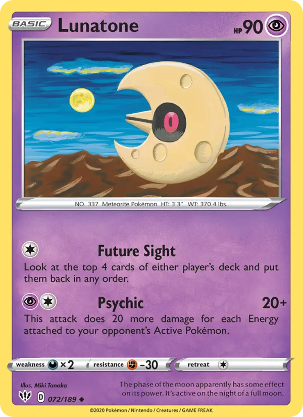 Lunatone — Darkness Ablaze card #72