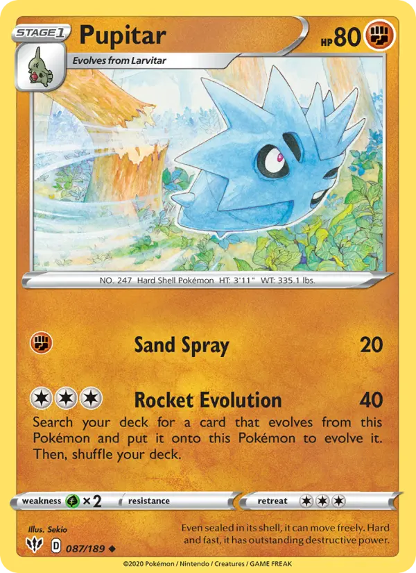 Pupitar — Darkness Ablaze card #87