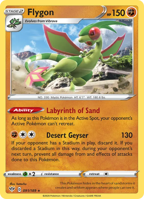 Flygon — Darkness Ablaze card #91
