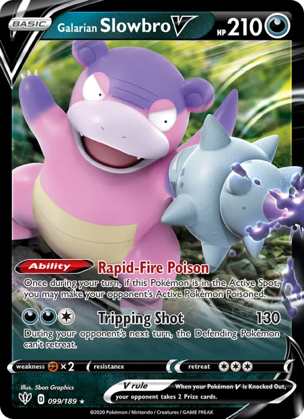 Galarian Slowbro V — Darkness Ablaze card #99