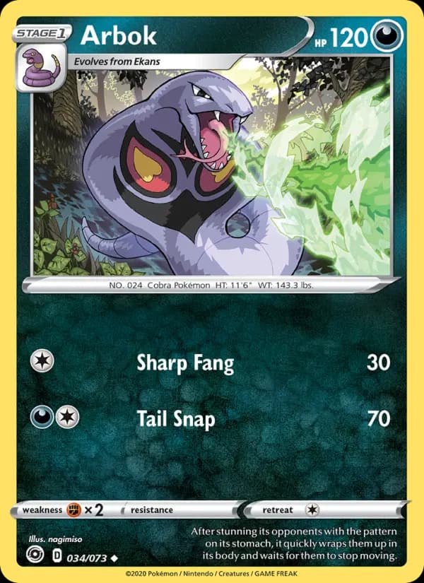 Arbok — Champion's Path card #34