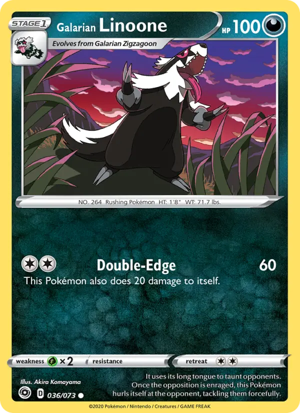 Galarian Linoone — Champion's Path card #36
