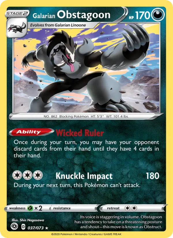 Galarian Obstagoon — Champion's Path card #37