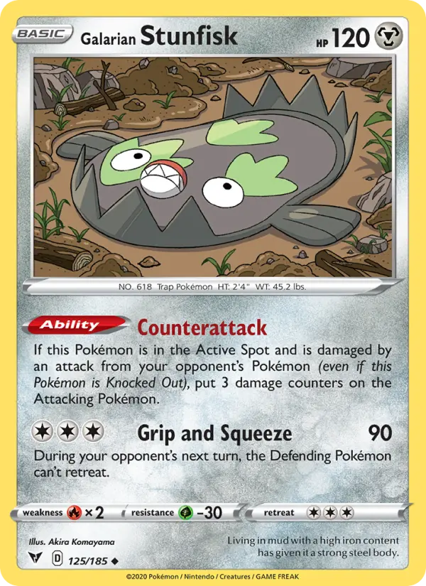 Galarian Stunfisk — Vivid Voltage card #125