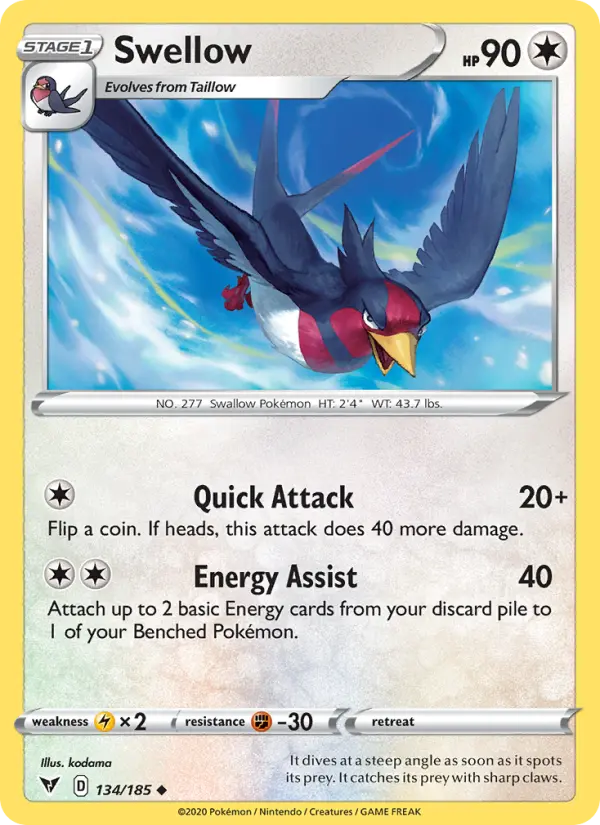 Swellow — Vivid Voltage card #134