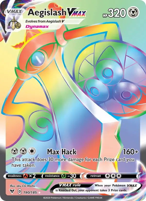 Aegislash VMAX — Vivid Voltage card #190
