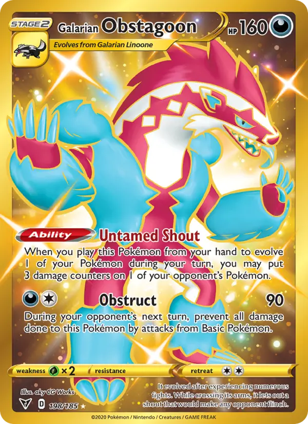 Galarian Obstagoon — Vivid Voltage card #198