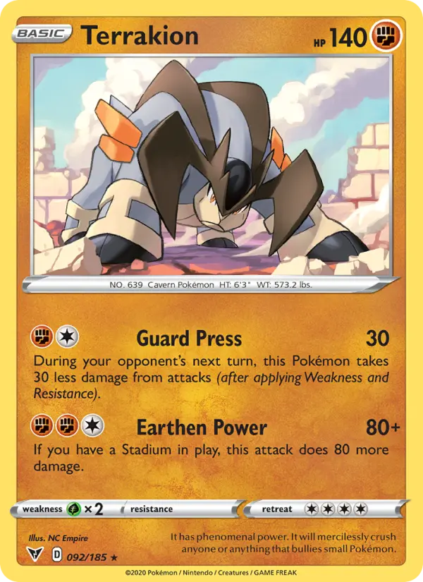 Terrakion — Vivid Voltage card #92