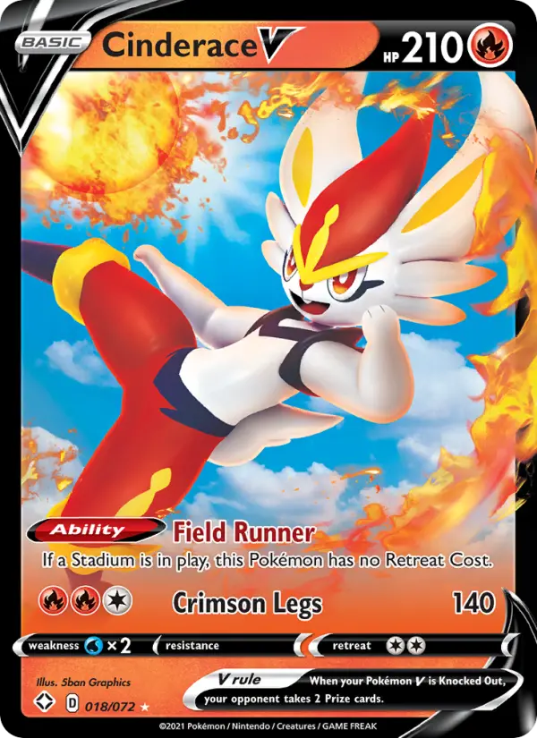 Cinderace V — Shining Fates card #18