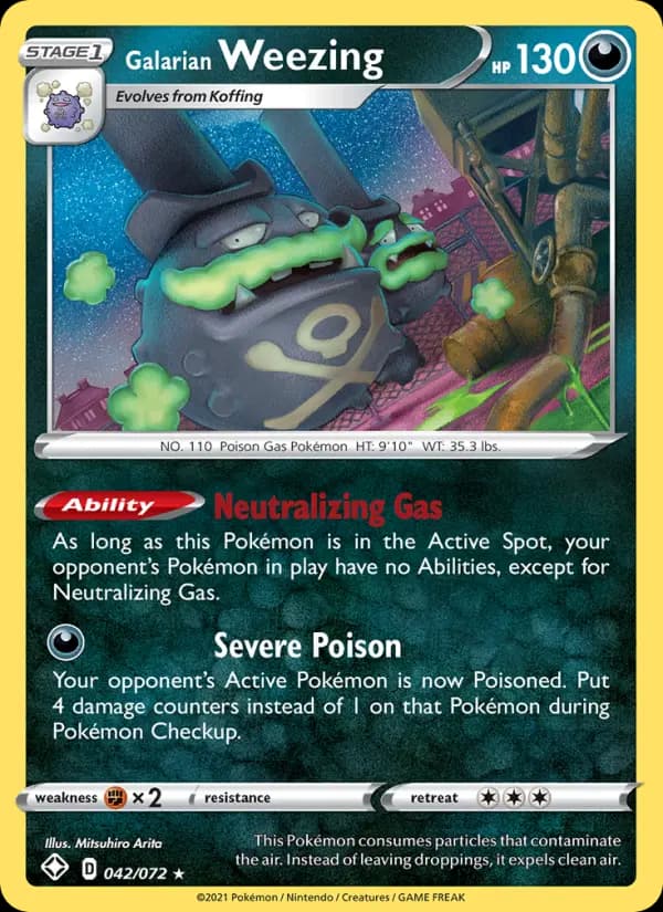 Galarian Weezing — Shining Fates card #42