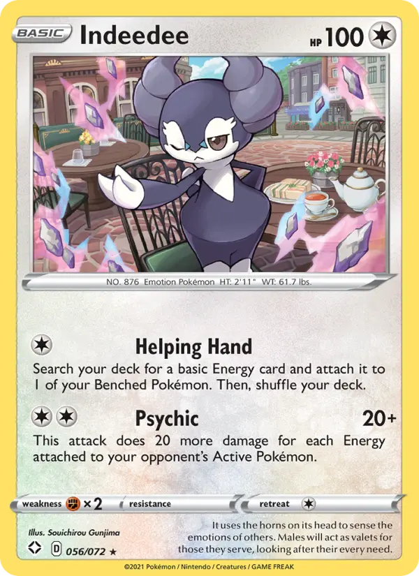 Indeedee — Shining Fates card #56