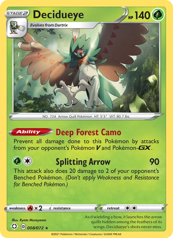 Decidueye — Shining Fates card #8