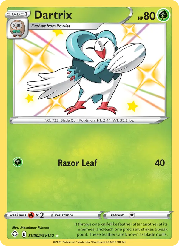 Dartrix — Shining Fates card #SV002