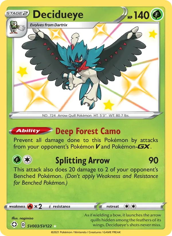 Decidueye — Shining Fates card #SV003