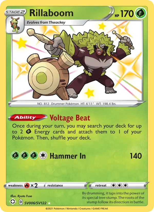 Rillaboom — Shining Fates card #SV006